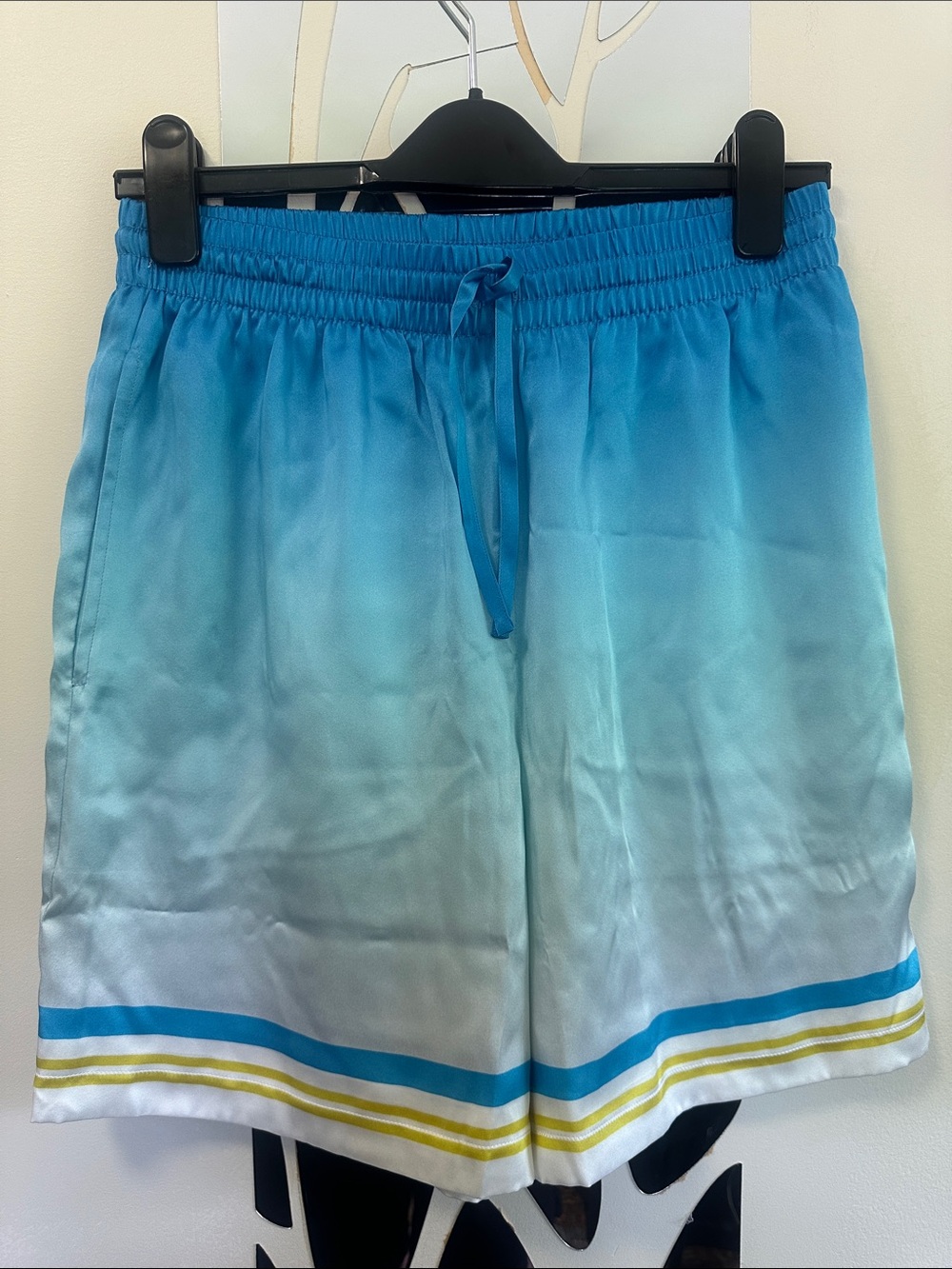 NWT Casablanca Paris Tennis Club Icon Silk Twill Drawstring Shorts  (M)